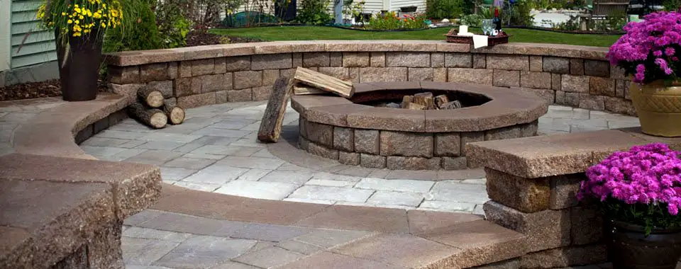 fire pit and patio